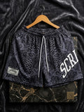Snake skin mesh short