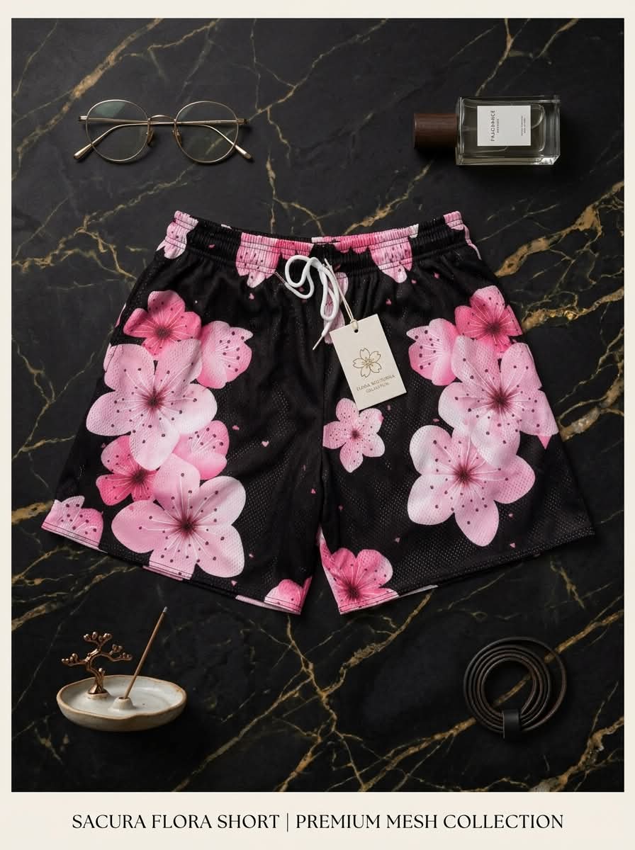 Sakura floral shorts