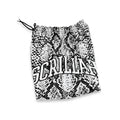 White snake skin mesh short