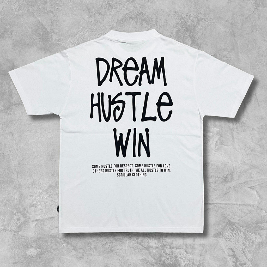 dream hustle win - white