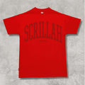 red - black embossed print