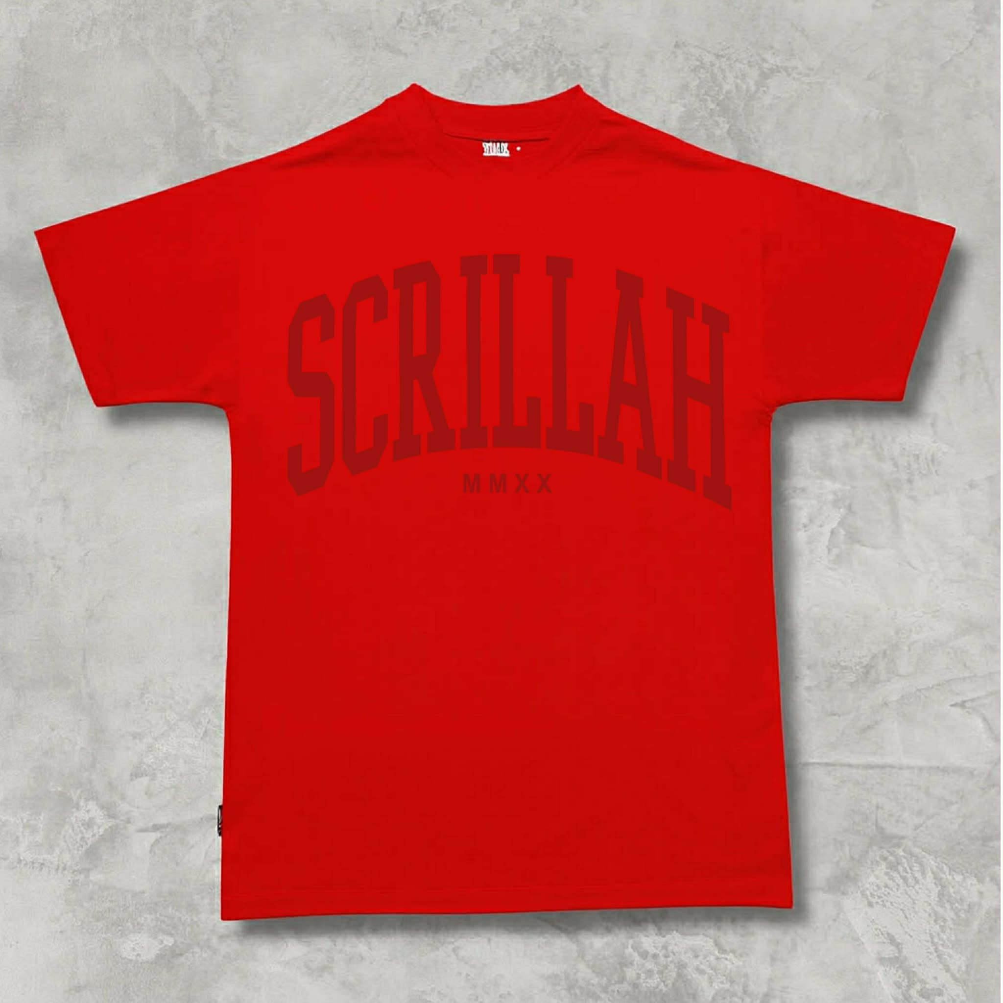 red - black embossed print